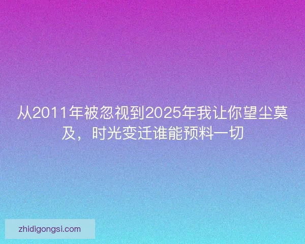 从2011年被忽视到2025年我让你望尘莫及，时光变迁谁能预料一切
