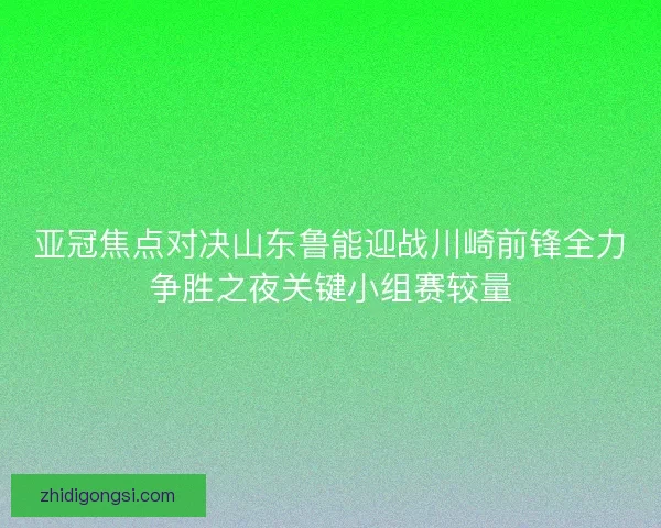 亚冠焦点对决山东鲁能迎战川崎前锋全力争胜之夜关键小组赛较量
