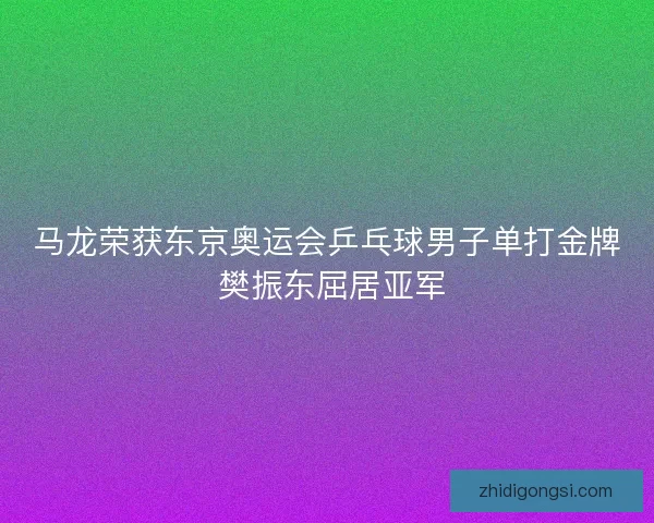 马龙荣获东京奥运会乒乓球男子单打金牌 樊振东屈居亚军