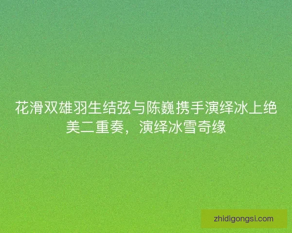 花滑双雄羽生结弦与陈巍携手演绎冰上绝美二重奏，演绎冰雪奇缘
