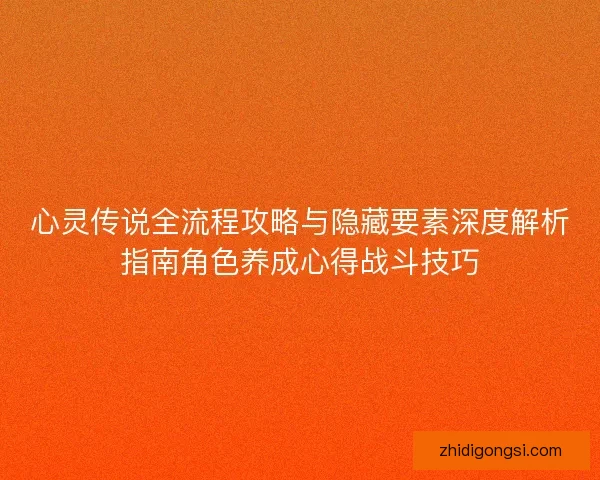 心灵传说全流程攻略与隐藏要素深度解析指南角色养成心得战斗技巧